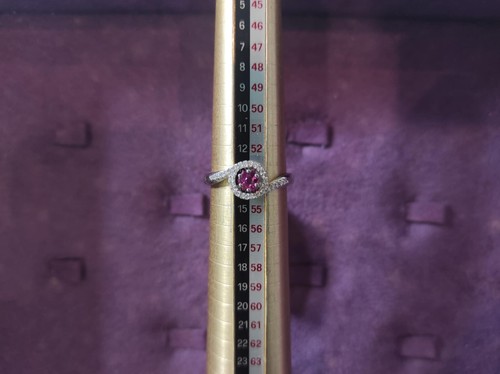 COMETE gioielli ANELLO DONNA ANB 1387 ORO BIANCO 18 carati con DIAMANTI e RUBINI - Foto 2 di 6