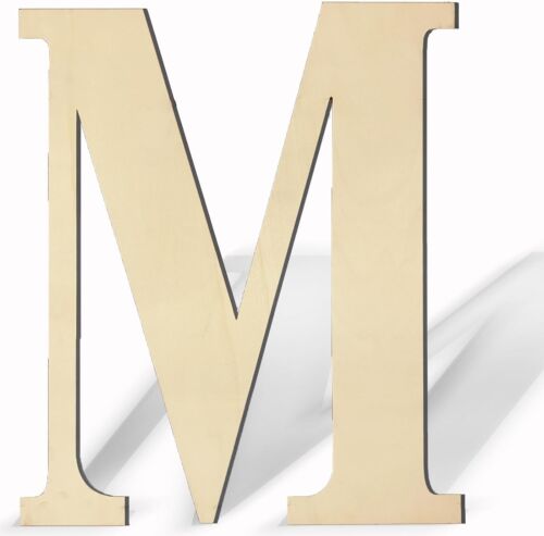 17 Inch Unfinished Wood Letter for Wall Decor, Paintable Thick Wooden Letter for