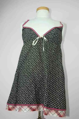 Free People Open Back Plaid Trimmed BOHO Hippi Min