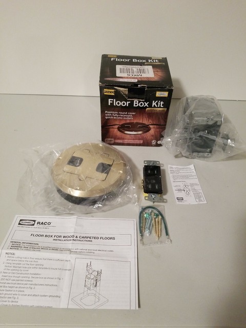 Floor Box Brass Outlet Kit 6239bp Raco Hubbell For Sale Online