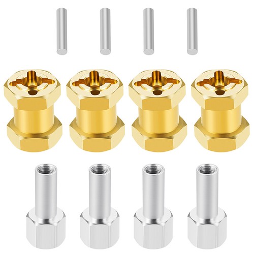 4x 12mm Brass Wheel Hex Hub Extension Hex Drive Adapter for 1/10 Axial SCX10 D90 - Picture 10 of 15