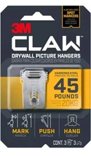 3M Claw Drywall Picture Hanger with Temporary Spot Marker, holds 45lbs,3 Hangers