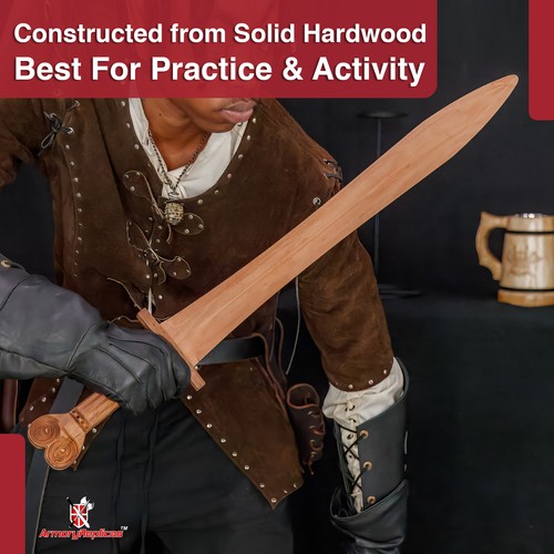 Full Tang Custom handmade sword Spartan Greek Hardwood Blade Cosplay Ready - Picture 5 of 11