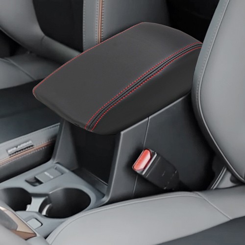 Leather Central Console Armrest Box Cover Trim for Subaru Forester 2025 Black - Picture 9 of 18