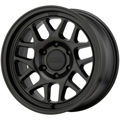 17x8.5 +18 KMC KM717 Bully OL 6x5.5 Satin Black Wheels (Set of 4)