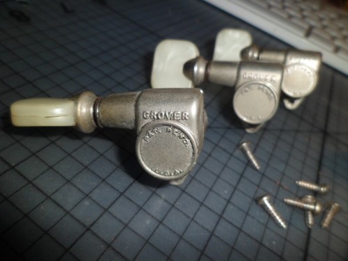 Vintage Grover Futura Rotomatic Tuners Pat. Pending Milk Bottle Set 3x3 - Picture 2 of 8