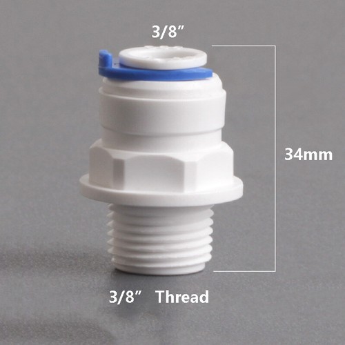 1/8" to 1/2" PE Straight Connectors Male Thread Fittings Water Dispenser Cleaner - Picture 8 of 13