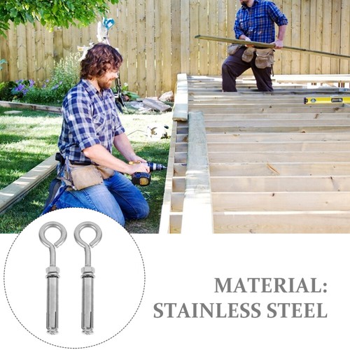 2PCS Wall Concrete Brick Anchors Stainless Steel Screw Eye Bolts Expansion Bolts - Bild 12 von 12