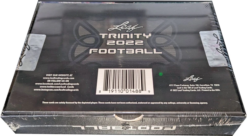 2022 Leaf Trinity Football Factory Sealed 5 Auto Autograph Per Hobby Box - Image 2 of 3