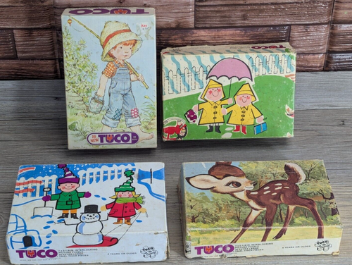 Tuco dreifach dick 30-teiliges Kinderpuzzle Menge 4 Hirsche Schneemann Angeln