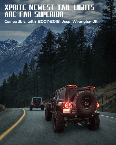 2x Luces traseras LED de humo para Jeep Wrangler JK JKU 07-18 luces traseras de freno trasero - Imagen 10 de 11