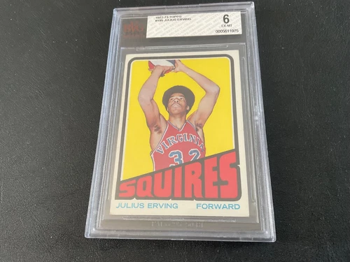 1972 TOPPS BASKETBALL #195 JULIUS ERVING RC BVG 6 EXMT
