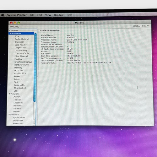 2008 Apple Mac Pro 2.8GHz 8-Core Xeon ATI Radeon HD 5770 Card 6GB Ram 7GB HDD - Picture 5 of 24