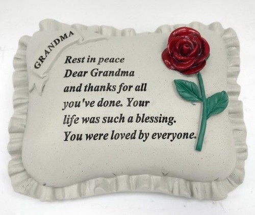 Large Red Rose Memorial Pillow Tribute Graveside Ornament Tribute Plaque - Picture 6 of 13