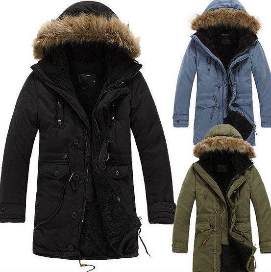 Hombres caliente de de de invierno con capucha Abrigo Parka sobretodo grueso Forrado De Piel Chaqueta Abrigo Exteriores Largo 8cdb04 Hombres caliente de de de invierno con capucha Abrigo Parka sobretodo grueso Forrado De Piel Chaqueta Abrigo Exteriores Largo 8cdb04