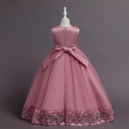 Tulle Flower Girls Dress Wedding Party Child Pageant Long Gown Dresses for Girls - Picture 17 of 31