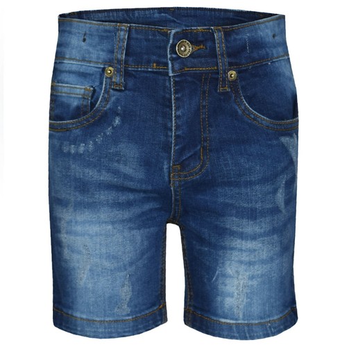 Pantalones cortos de mezclilla para niños niños niños rasgados azul chino Bermudas azul corto hasta la rodilla 5-13 años - Imagen 3 de 7