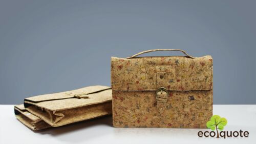 Cork Satchel Style Sling Bag Handmade Eco-Friendly & Sustainable Vegan Materials - Picture 17 of 17