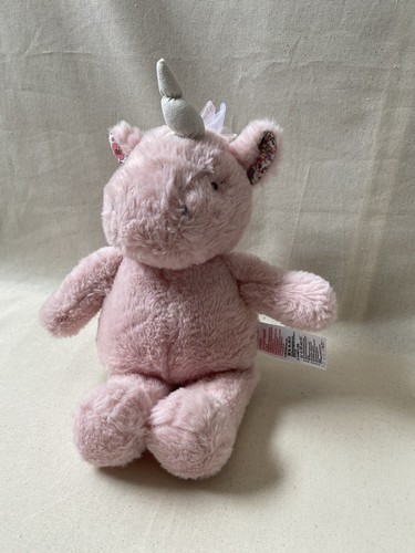 Mothercare Pink Plush Unicorn Soft Toy Baby Teddy Bear 14" Beanie Floral - Picture 4 of 9