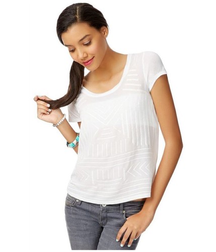 Aeropostale Damen Pailletten Chiffon verziert T-Shirt