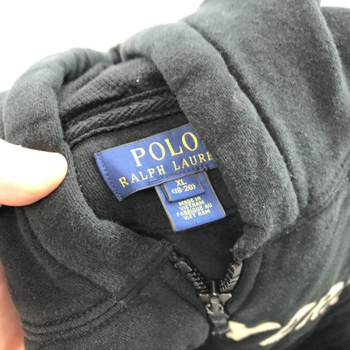 Polo Ralph Lauren Vest Boys XL Black New York Hooded Sleeveless Puffer Jacket - Picture 7 of 10