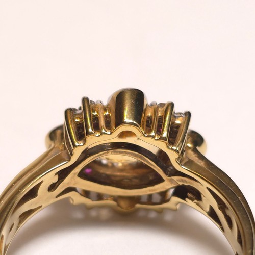 Anello Gems en Vogue Imperial Topazio, Zaffiro e Diamanti Oro Giallo 18k Misura 9 - Foto 5 di 12