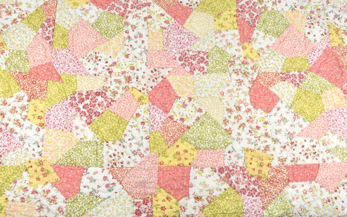 The Land of Nod Twin Patchwork Quilt Pink Yellow Vintage Style Girls Cotton READ - Picture 3 of 21