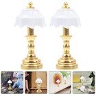  2 Pcs Mini Light Miniature Furniture Model Small Decorative Lamp