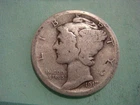 1917 S  Mercury Dime - album filler , actual coin in photo