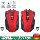 2stk Funk Maus Büro Kabellos Wireless Mouse Für PC Laptop Rot USB