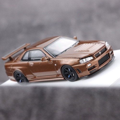 MH 1:64 Scale Brown Skyline GTR R34 Nismo CRS Sports Diecast Metal Gifts - Picture 3 of 9