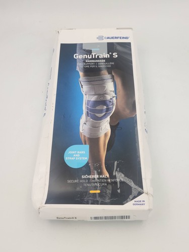 Genouillère de soutien Bauerfeind GenuTrain S taille 4 droite noire barres articulaires Allemagne