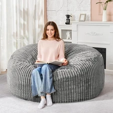 HABUTWAY 5FT Bean Bag Chair 5' Large Bean Bag Chairs for Adults with Removabl...