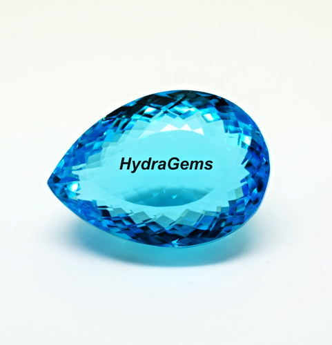 Big Size Pear Cut Aquamarine 138 Ct AA++ Quality Santa Maria Sky Blue Gemstone - 第 1/8 張圖片