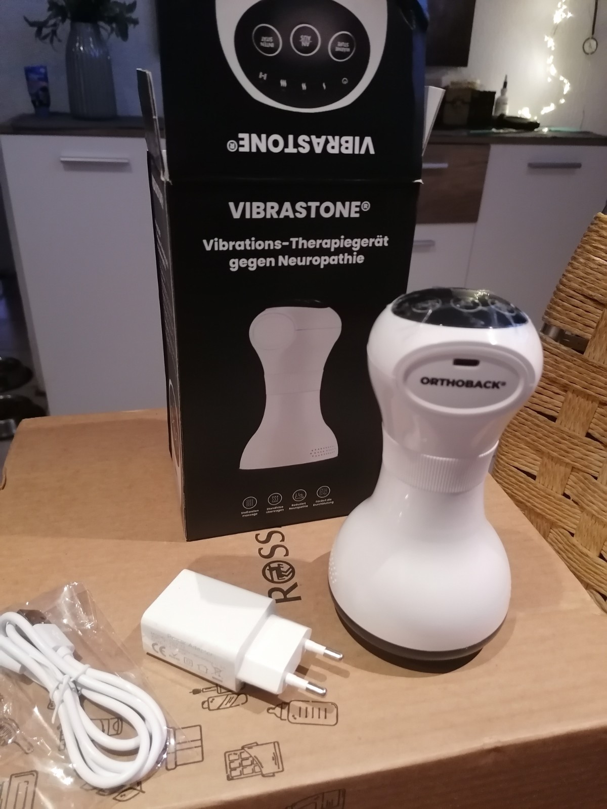 Orthoback Vibrastone Gua Stoßwellenmassage Neuropathie Wärme Vibration
