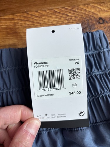Nike Shorts Women 2X Blue Dri Fit Ultra High Waisted 3" Brief Lined NEW - 第 3/8 張圖片