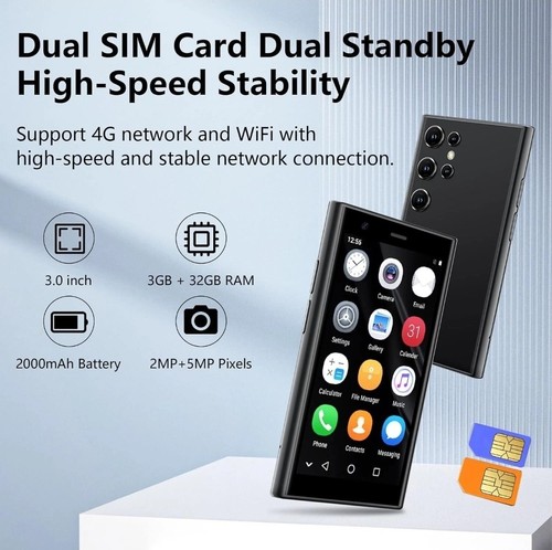 Smartphone SOYES S23 Pro sbloccato mini HD 4G GSM 3 GB + 32 GB doppia SIM Android 9.0 - Foto 6 di 7