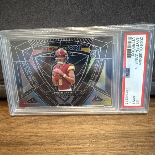 2024 PANINI OBSIDIAN VITREOUS #2 JAYDEN DANIELS PSA 9