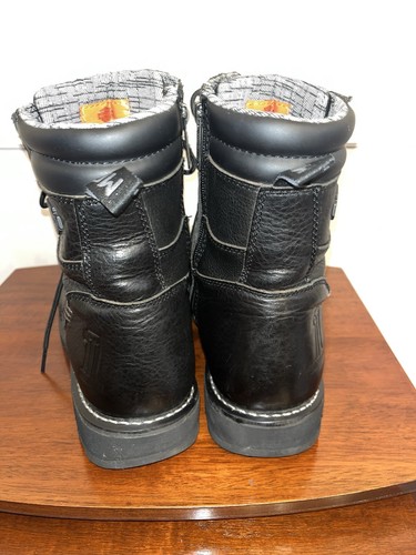 Harley-Davidson Schwarz Leder Cartbridge Schnür Reißverschluss Motorradstiefel Gr. 13 M - Bild 3 von 16