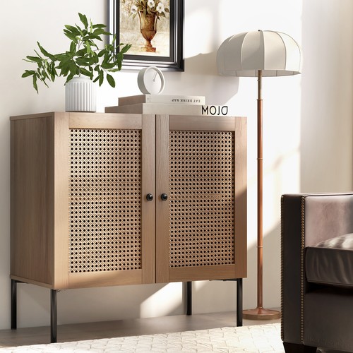 Kitchen Storage Cabinet Buffet Sideboard w/ 3-Position Adjustable Shelf Oak - Picture 4 of 7