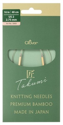 Clover Stricknadeln: Rund: Fest: Drehbar: Pro Takumi Bambus: 40 Cm X 2,75 Mm