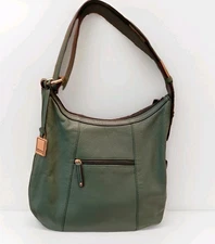 Tignanello Teal Green Leather Shoulder Bag Gold hardware. EUC