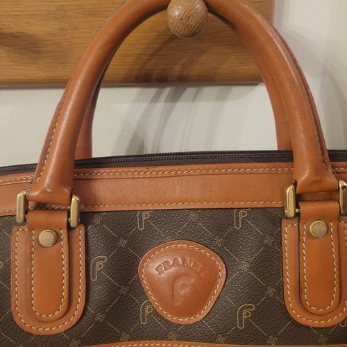FRANZI For Lane Crawford VINTAGE RARE Large Leather Monogram Tote Doctor Bag - Picture 2 of 24