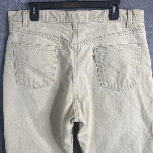 1997 Mens Vintage Levi Jeans 550 Orange Tab Beige Tan Relaxed 38x30 (38x29) - Picture 7 of 11