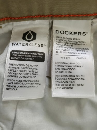 Pantalones Dockers 5 Bolsillos Hombre 32x34 Corte Jean Calce Recto Caqui Elastizados Nuevos - Imagen 4 de 16