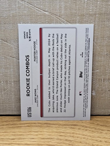 2024 Topps Update Series #US106 Rookie Combos Jake Wong & Porter Hodge Cubs - Picture 4 of 12