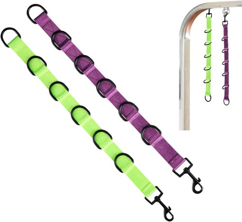 Dog Grooming Loops Extension Strap 2 PCS 6 D-Ring Dogs 18.5'', green,purple  - Picture 1 of 6