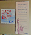 ACLU 2025 Political Sticker/Decal 4x4" THE Y'VE GOTTA GET PAST US & Memo Pad NEW