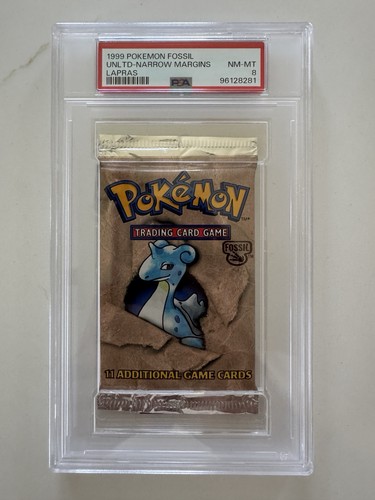 1999 Pokémon Fossil Unlimited Booster Pack -  PSA 8 Lapras Artwork NM!!
