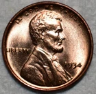 Gem Uncirculated 1934-P Lincoln Cent, Cartwheeling, Full-Red Gem.